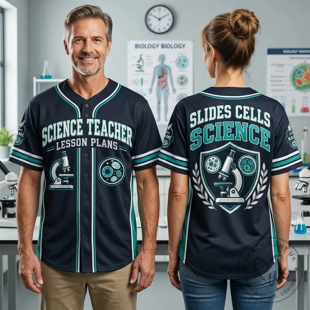 Science Teacher Lesson Plans Microscope Biology Cells Baseball Jersey