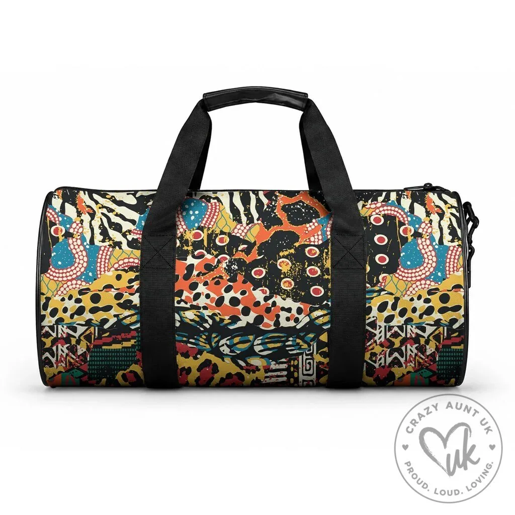 African Mixed Wild Animal Skins Pattern Travel Bag 6 African Mixed Wild Animal Skins Pattern Travel Bag