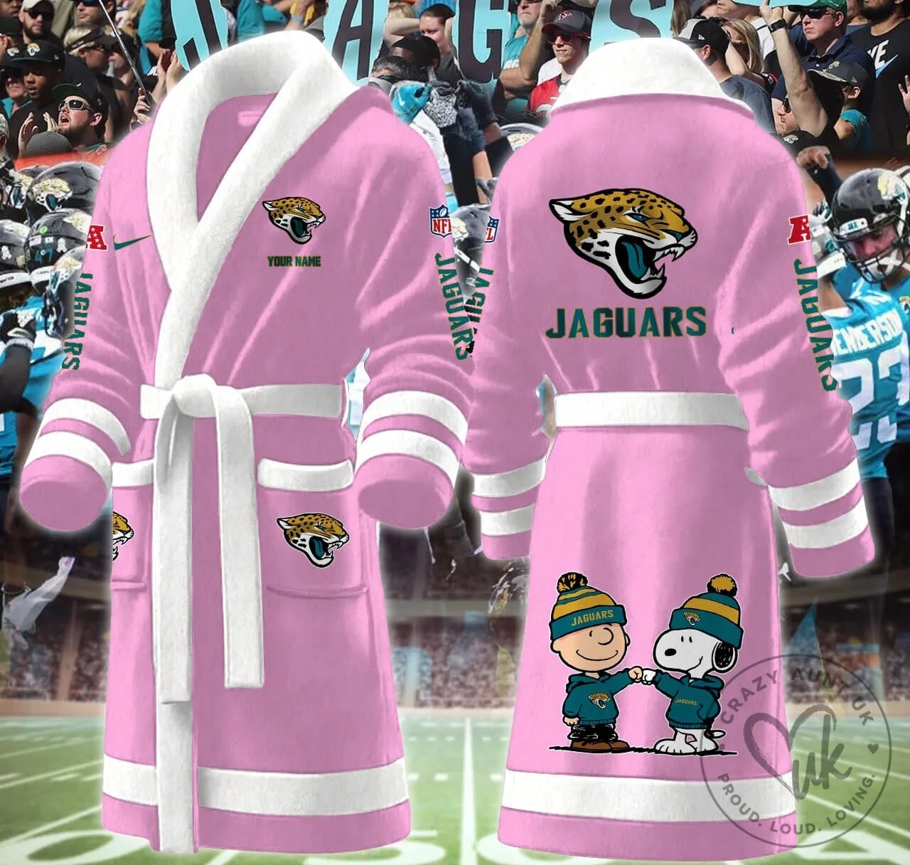 Jacksonville Jaguars NFL Football Team Fleece Bathrobe 16 Jacksonville Jaguars NFL Football Team Fleece Bathrobe