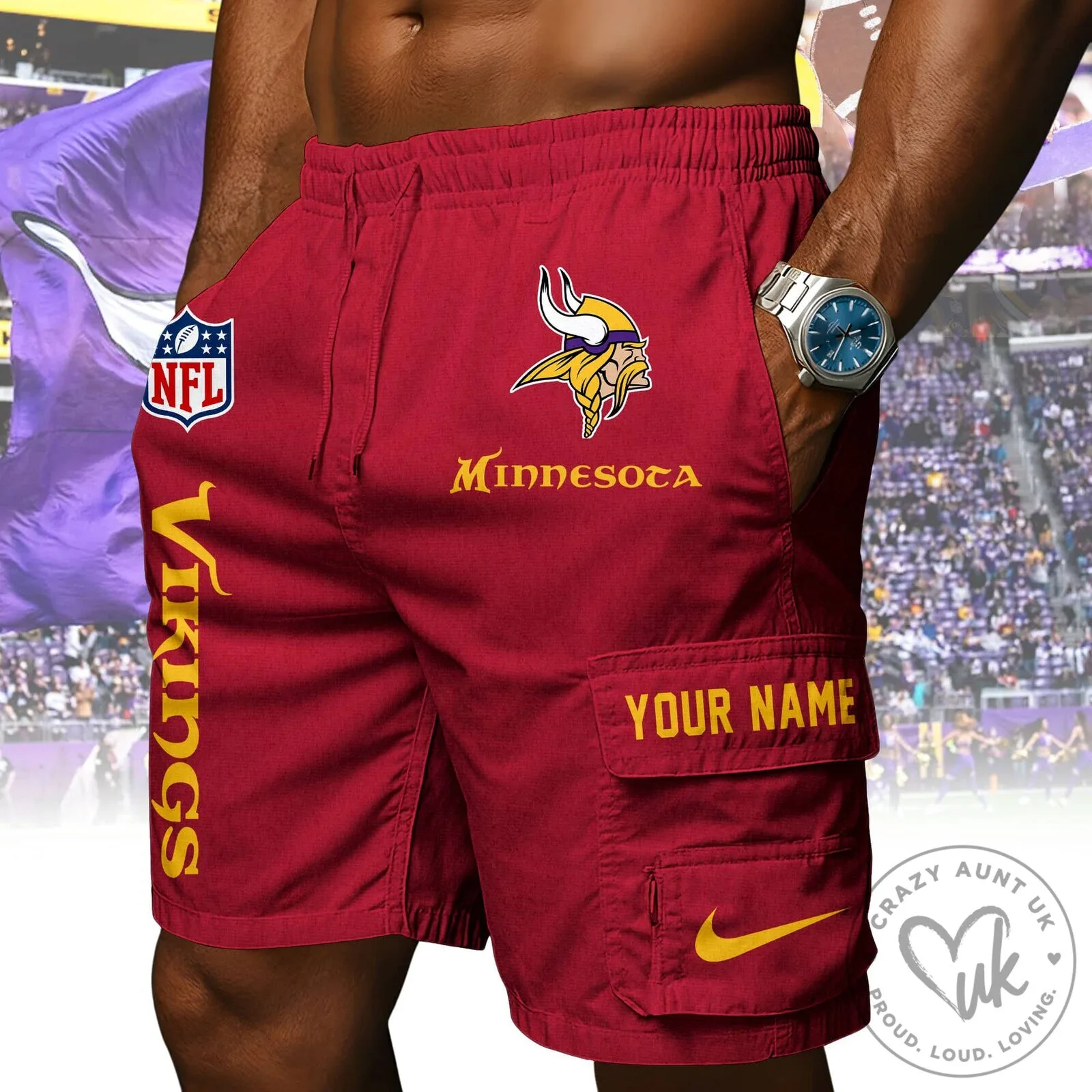 Minnesota Vikings NFL Football Team Logo Purple Athletic Shorts 13 Minnesota Vikings NFL Football Team Logo Purple Athletic Shorts
