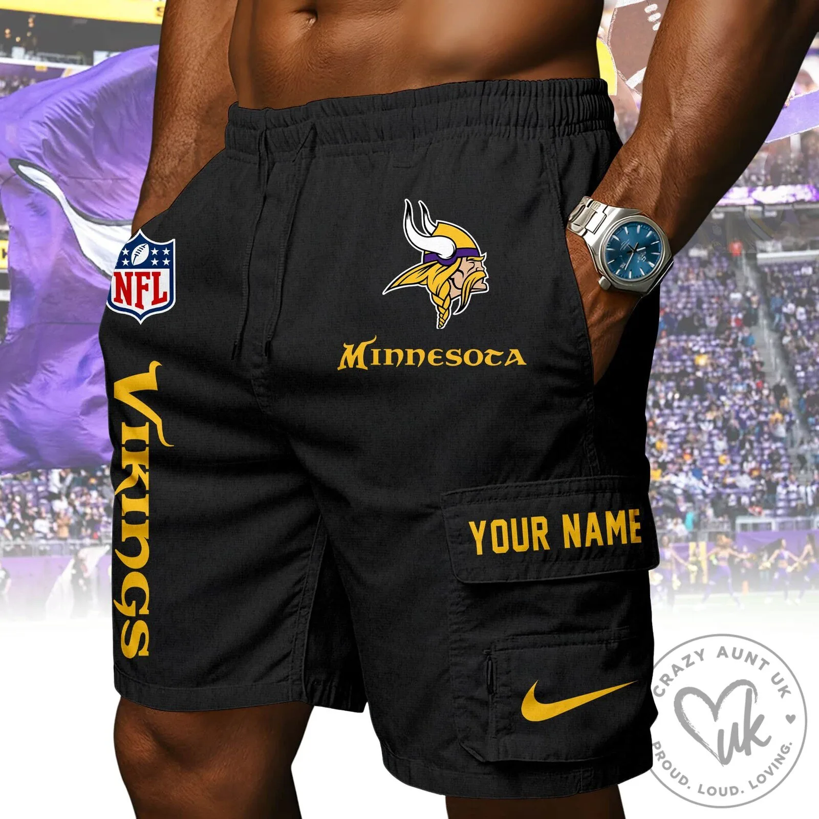 Minnesota Vikings NFL Football Team Logo Purple Athletic Shorts 14 Minnesota Vikings NFL Football Team Logo Purple Athletic Shorts