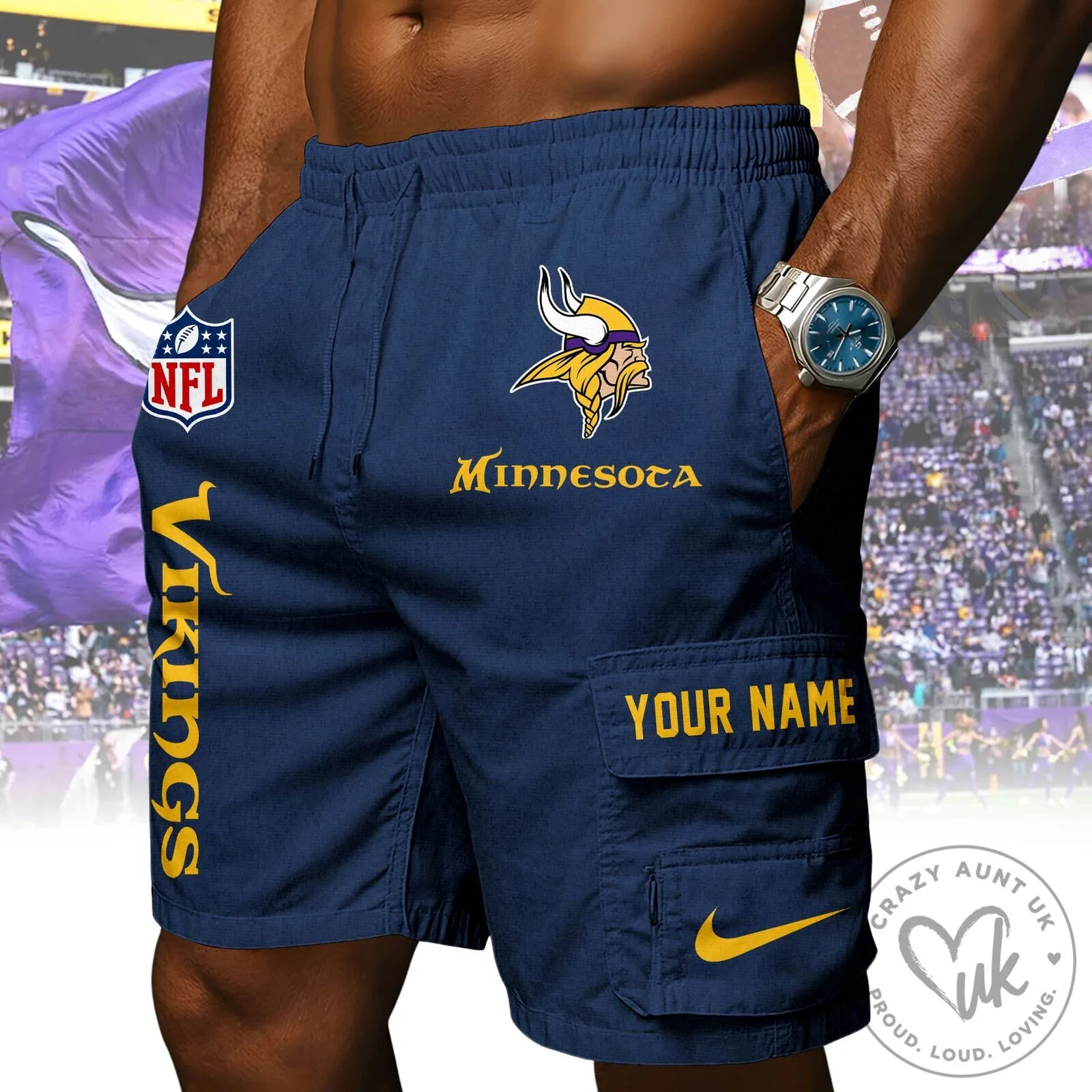 Minnesota Vikings NFL Football Team Logo Purple Athletic Shorts 15 Minnesota Vikings NFL Football Team Logo Purple Athletic Shorts