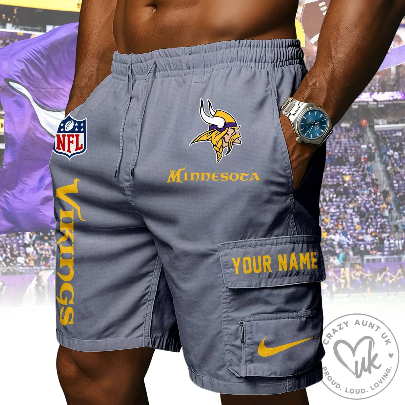 Minnesota Vikings NFL Football Team Logo Purple Athletic Shorts 17 Minnesota Vikings NFL Football Team Logo Purple Athletic Shorts