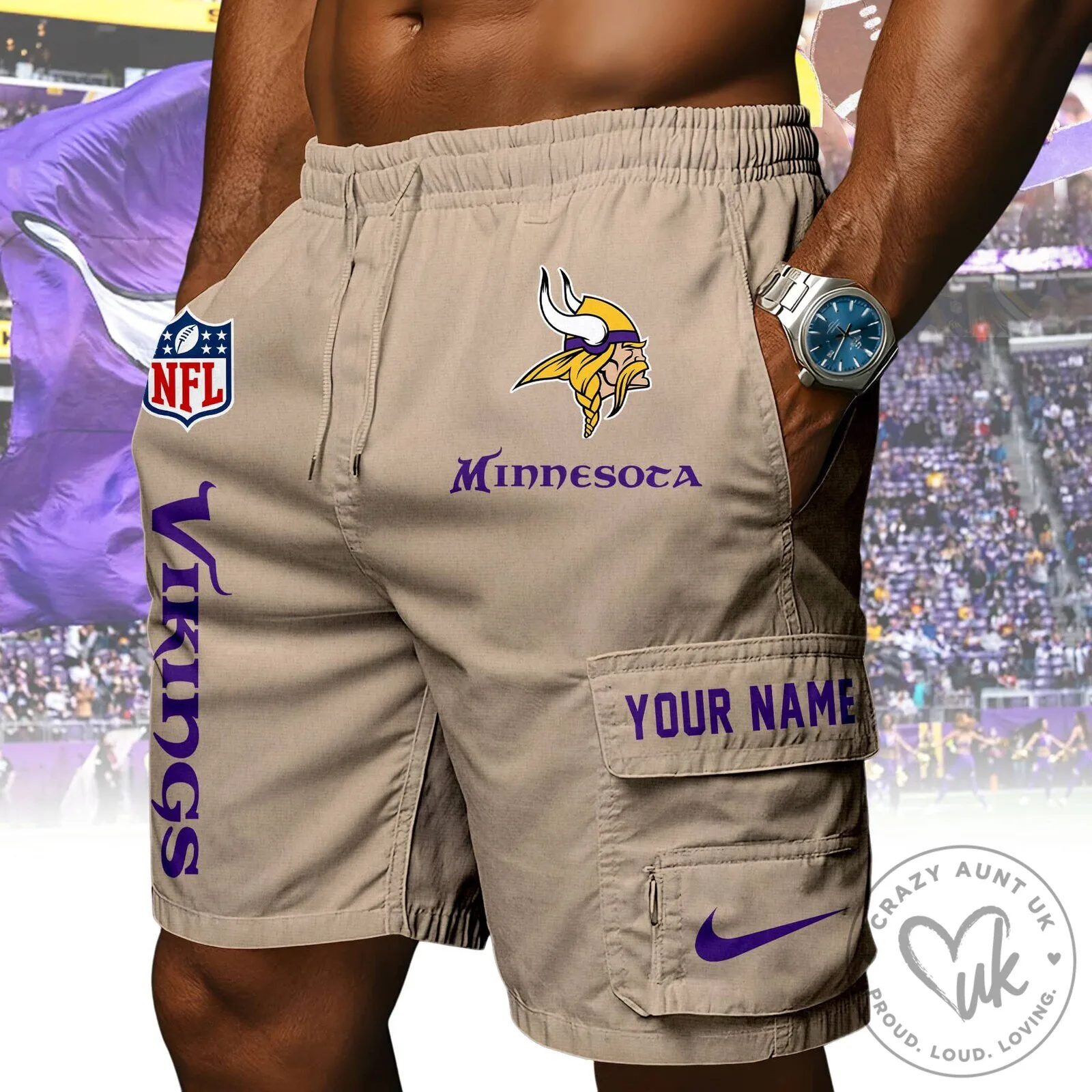 Minnesota Vikings NFL Football Team Logo Purple Athletic Shorts 18 Minnesota Vikings NFL Football Team Logo Purple Athletic Shorts