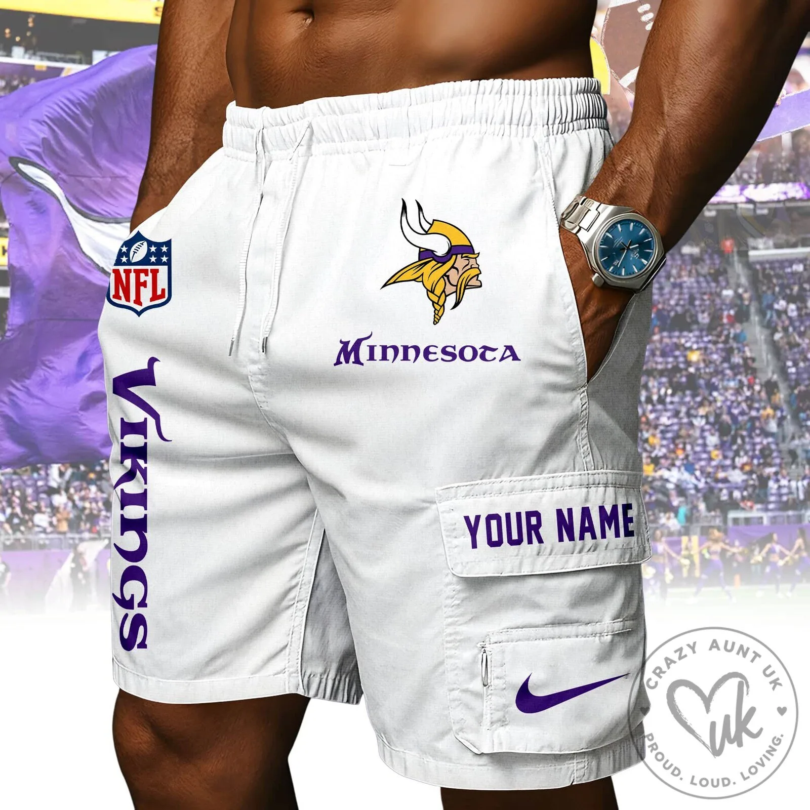 Minnesota Vikings NFL Football Team Logo Purple Athletic Shorts 19 Minnesota Vikings NFL Football Team Logo Purple Athletic Shorts