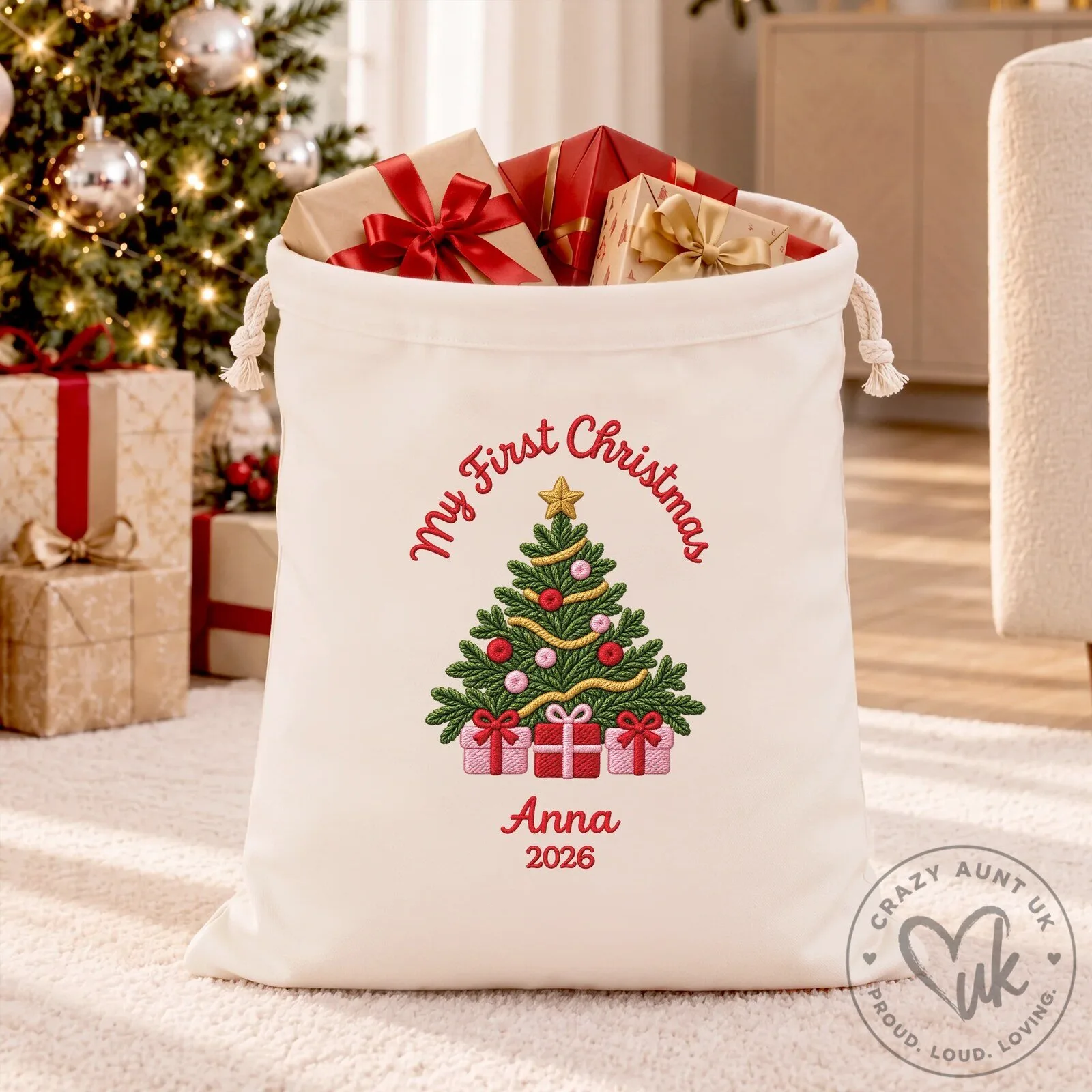 My First Christmas Personalized Baby Gift Bag with Custom Name and Year 9 My First Christmas Personalized Baby Gift Bag with Custom Name and Year