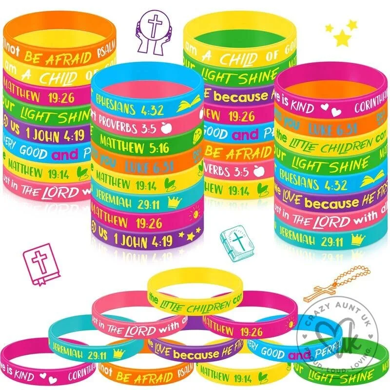 Christian Bible Verse Silicone Wristband Bracelets for Religious Events