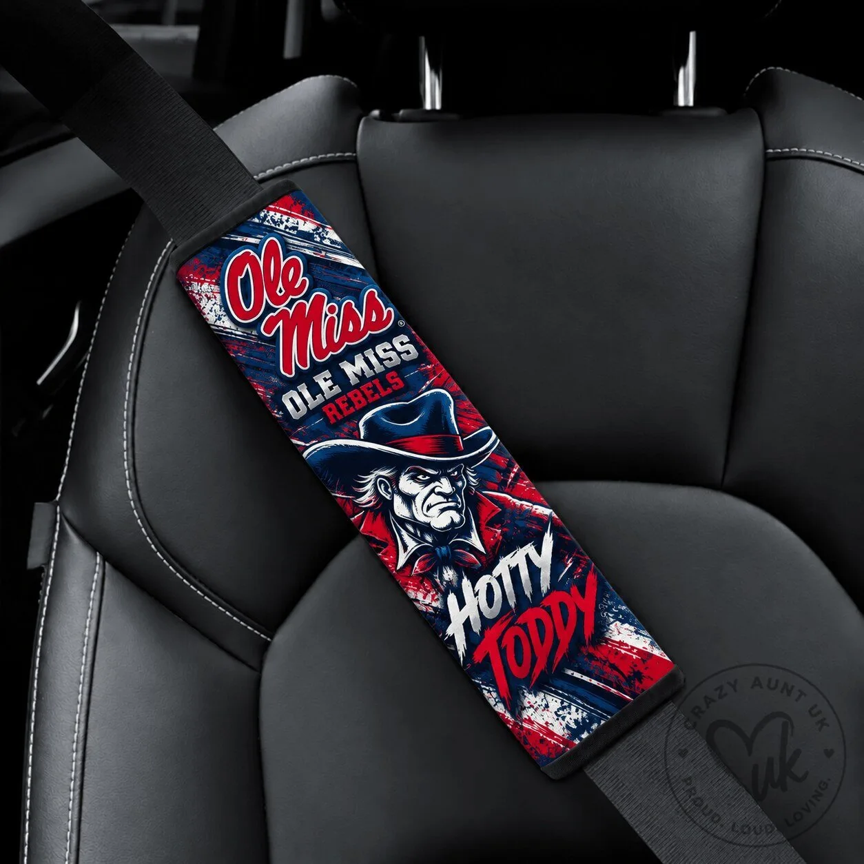 Ole Miss Rebels Hotty Toddy Car Seat Belt Shoulder Pad Cover