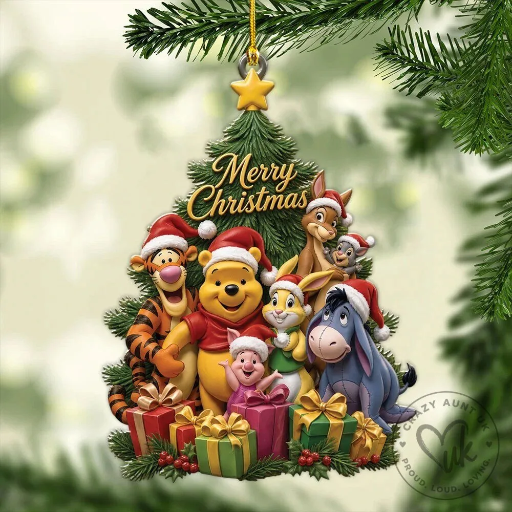 Winnie the Pooh and Friends Merry Christmas Tree Holiday Ornament