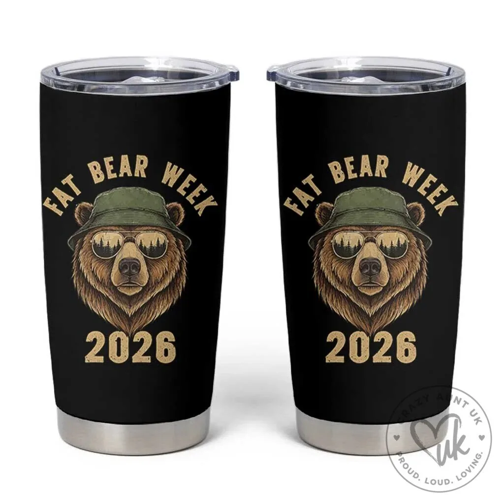 Fat Bear Week 2026 Funny Bear With Sunglasses Nature Lover Tumbler