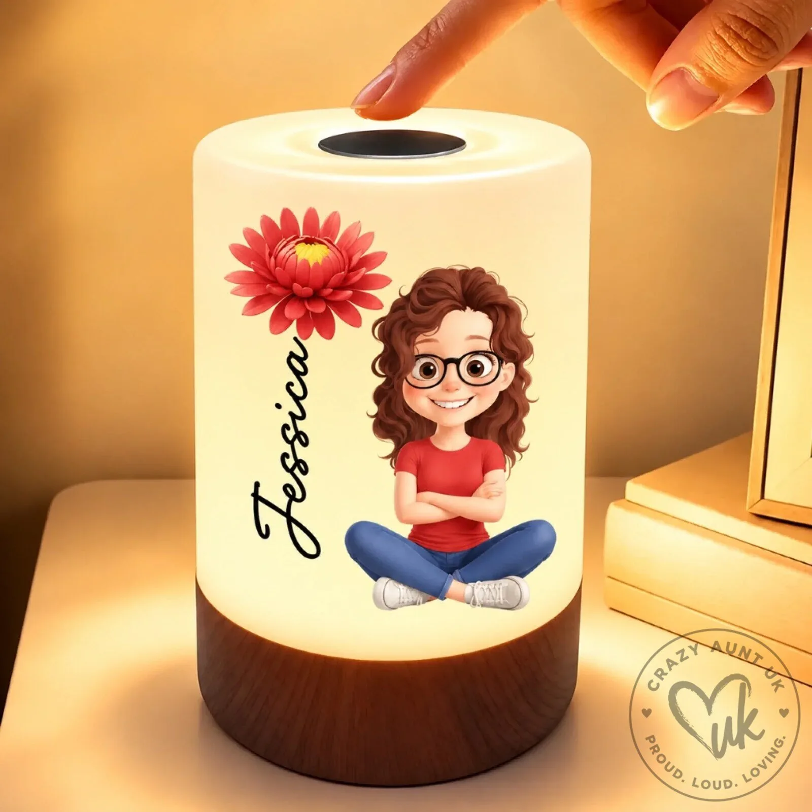 Personalized Girl Cartoon Character Night Light Lamp